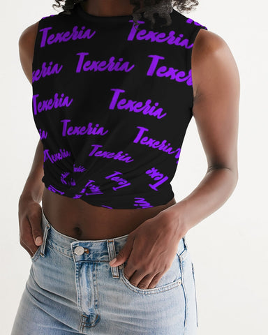 Texeria Monogram purple Women's Twist-Front Tank