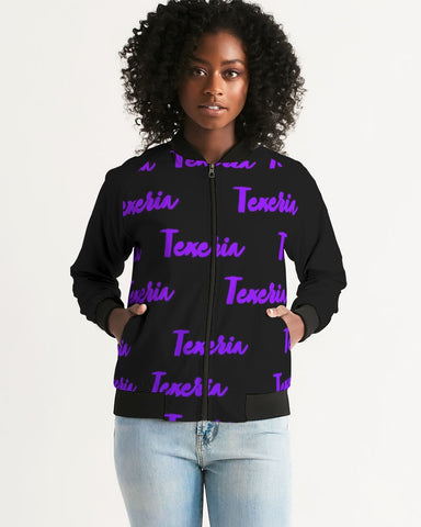 Texeria Monogram purple Women's Bomber Jacket