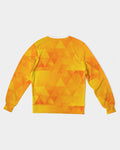 Orange Abstract Men's Classic French Terry Crewneck Pullover