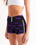 Texeria Monogram purple Women's Mid-Rise Yoga Shorts