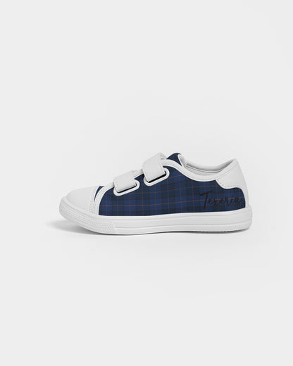 Blue Plaid Kids Velcro Sneaker