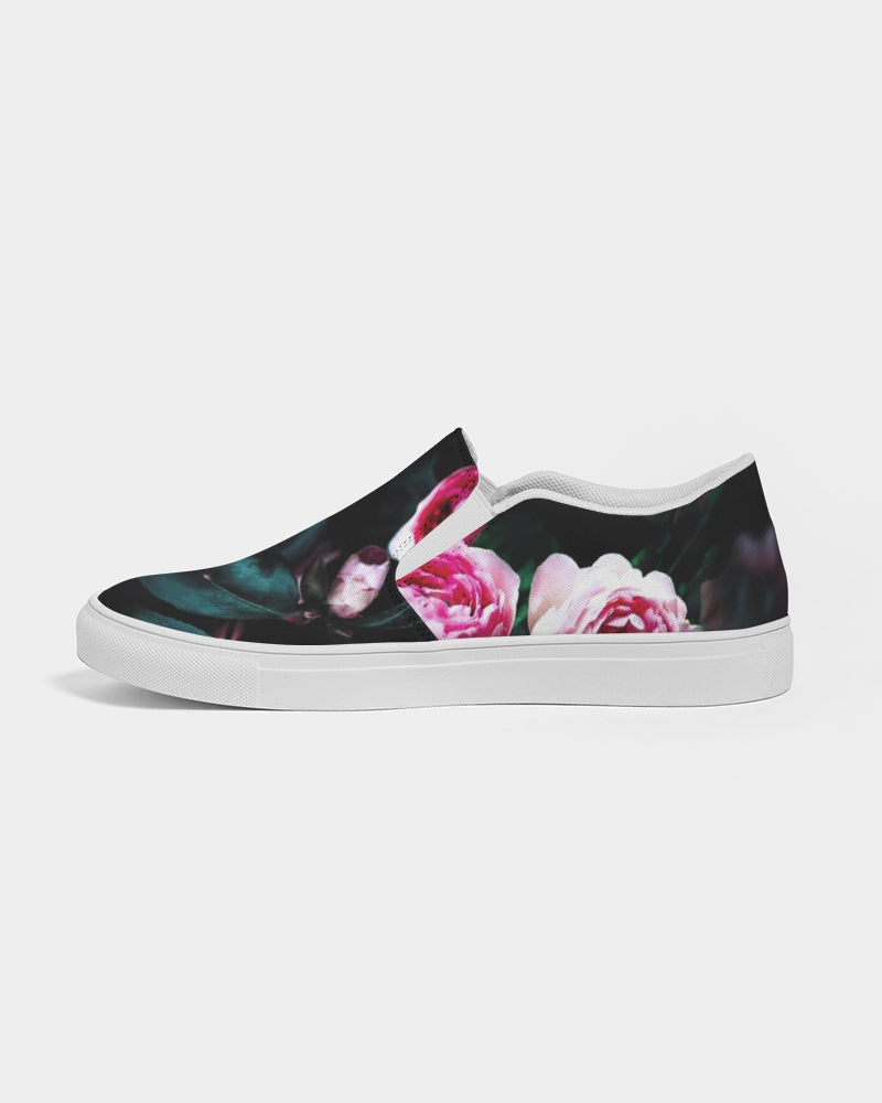 Dark Floral Women's Slip-On Canvas Shoe