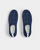 Blue Plaid Men's Slip-On Flyknit Shoe