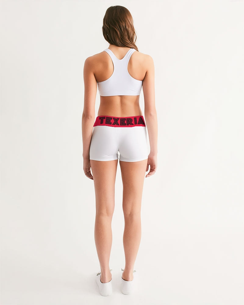 Candy Apple Red Women's Mid-Rise Yoga Shorts