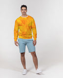 Orange Abstract Men's Classic French Terry Crewneck Pullover