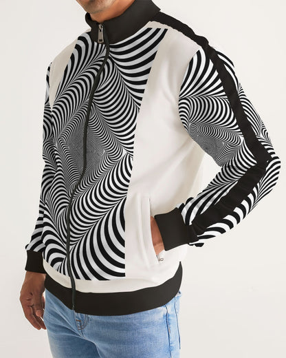 Optical illusion Men's Stripe-Sleeve Track Jacket