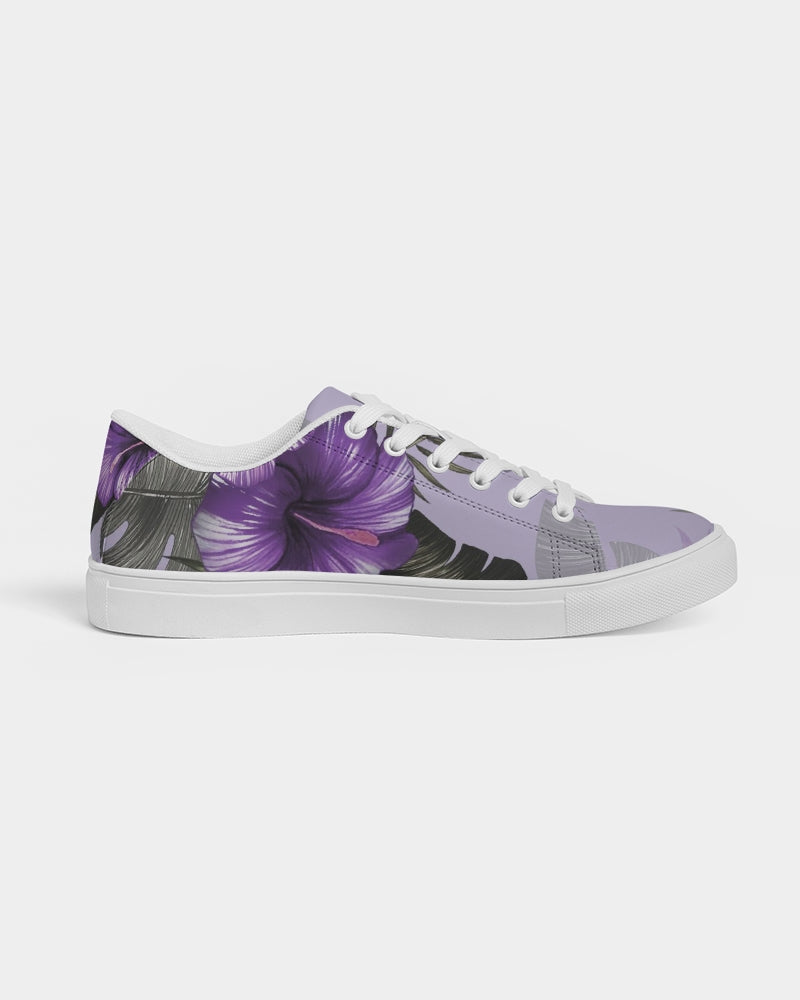 Purple Flower Women's Faux-Leather Sneaker