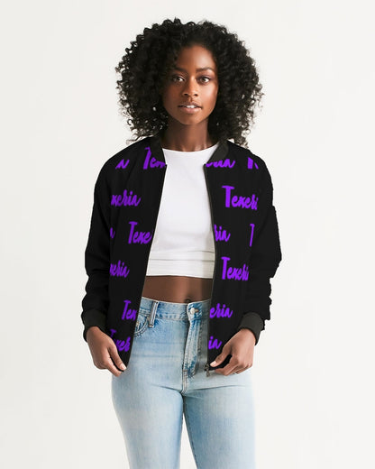 Texeria Monogram purple Women's Bomber Jacket