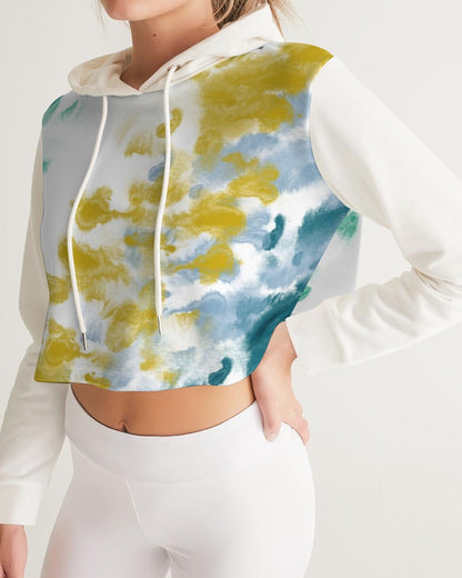 Watercolor Women's Cropped Hoodie