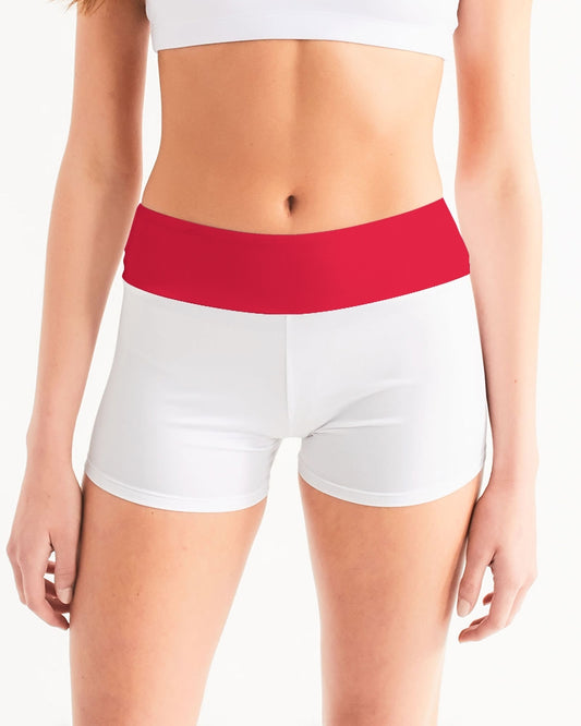 Candy Apple Red Women's Mid-Rise Yoga Shorts