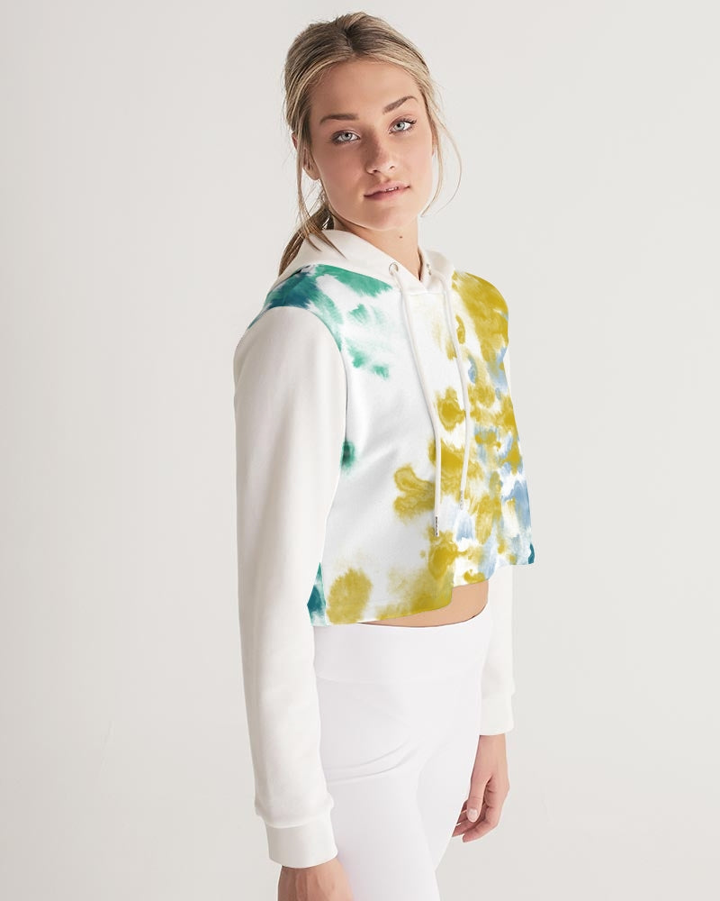 Watercolor Women's Cropped Hoodie