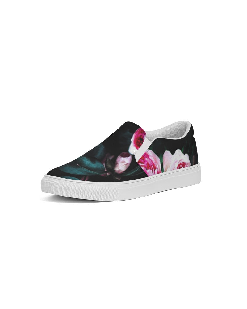 Dark Floral Women's Slip-On Canvas Shoe