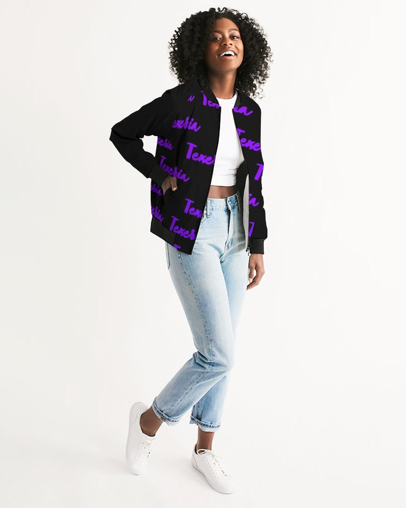 Texeria Monogram purple Women's Bomber Jacket