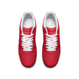 Red Unisex Low Top Leather Sneakers