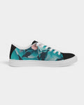 Teal Floral Women's Faux-Leather Sneaker
