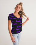 Texeria Monogram purple Women's V-Neck Tee
