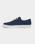 Blue Plaid Men's Lace Up Canvas Shoe