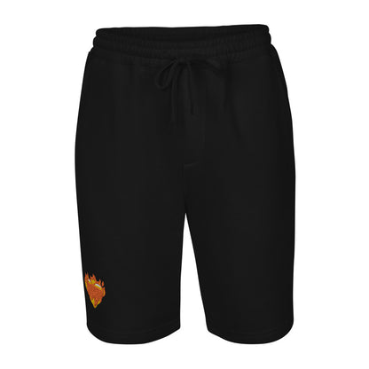 Flaming Heart Men's fleece shorts