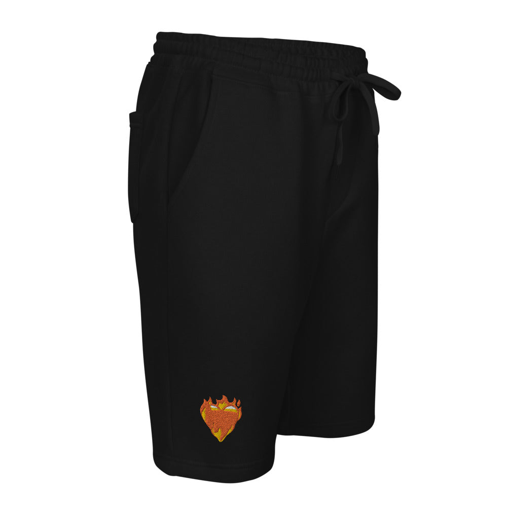 Flaming Heart Men's fleece shorts