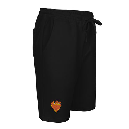 Flaming Heart Men's fleece shorts