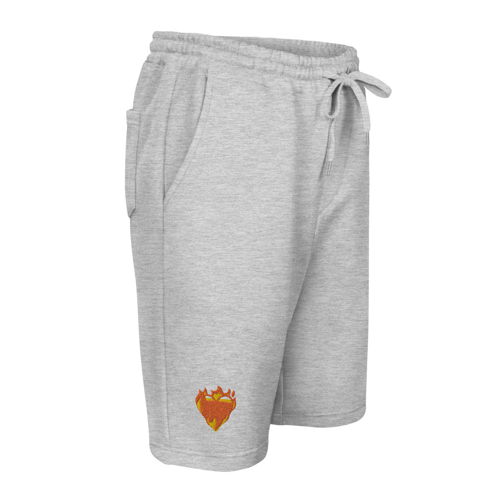 Flaming Heart Men's fleece shorts