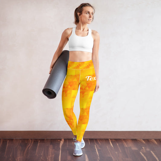 Orange Abstract Yoga Leggings