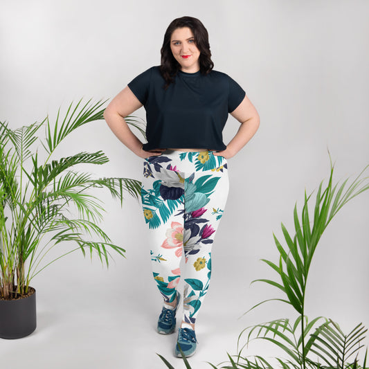 Warm Floral Plus Size Leggings