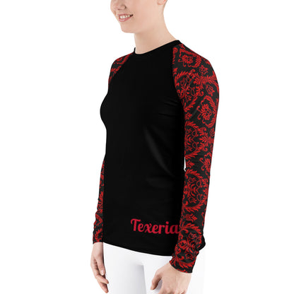 Chandelier Red Women's long sleeve dry fit (black)