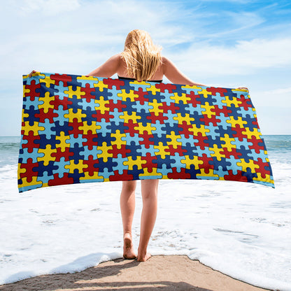 Autism Awareness Beach Towel