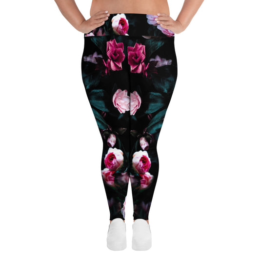 Dark Floral Plus Size Leggings