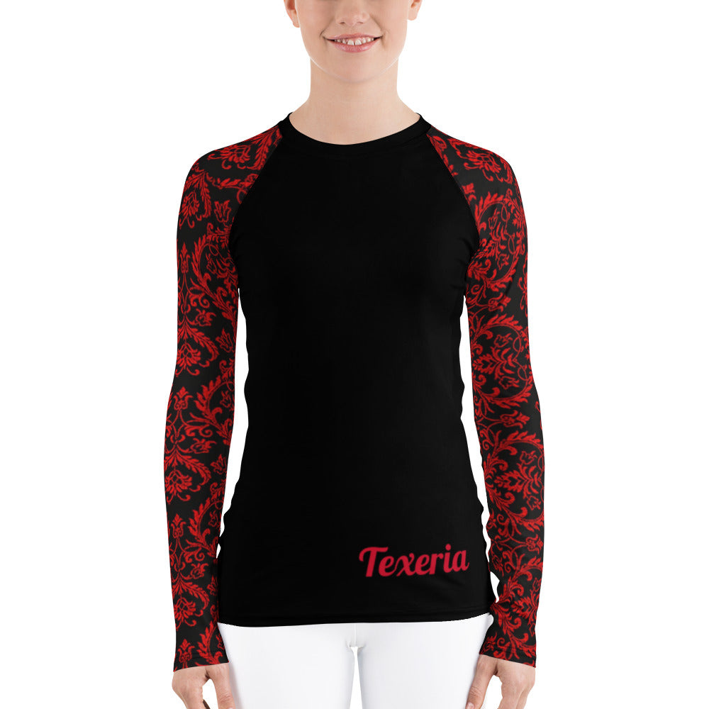 Chandelier Red Women's long sleeve dry fit (black)