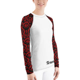 Chandelier Red Women's long sleeve dry fit (white)