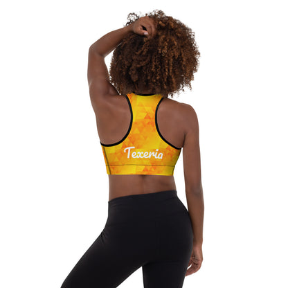 Orange Abstract Sports Bra