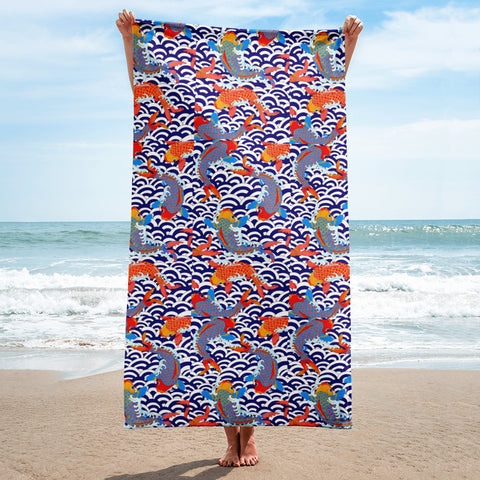 Koi Beach Towel