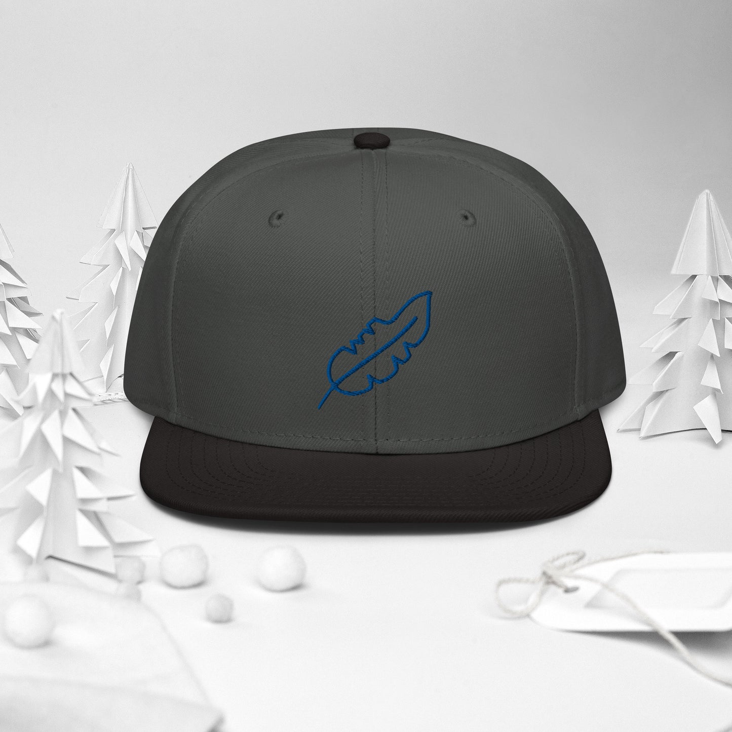 Feather Snapback Hat (Blue)