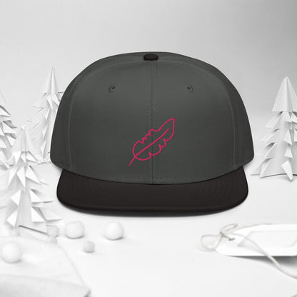 Feather Snapback Hat (Pink)