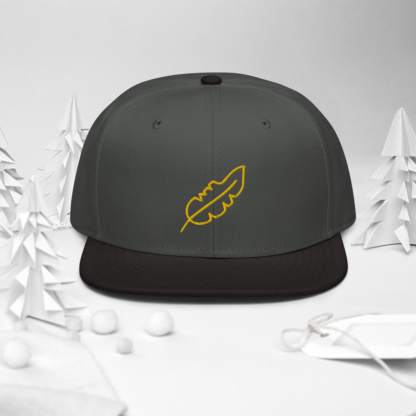 Feather Snapback Hat (Yellow)