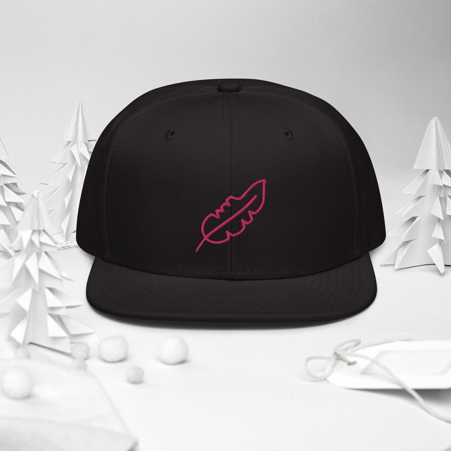 Feather Snapback Hat (Pink)
