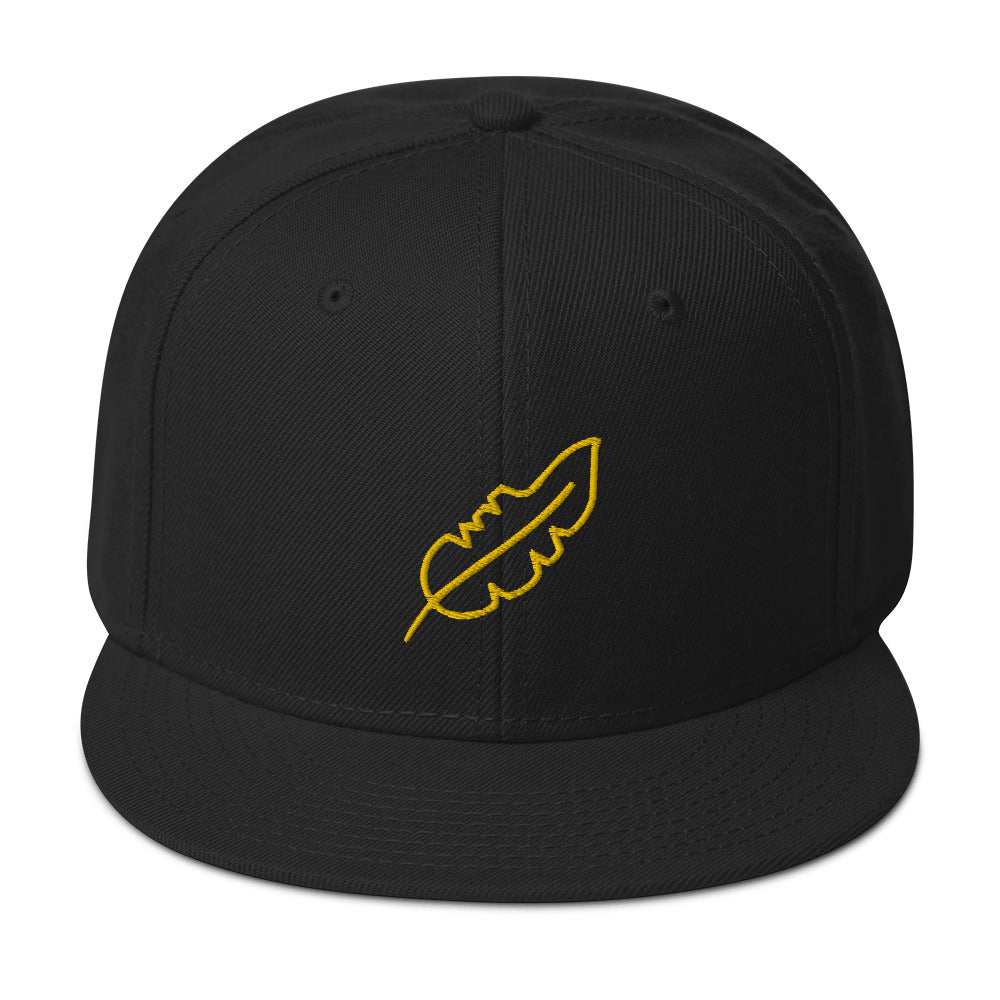 Feather Snapback Hat (Yellow)