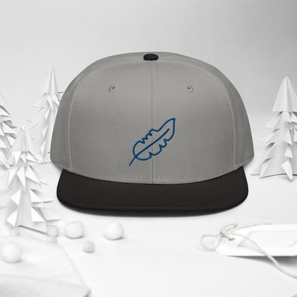 Feather Snapback Hat (Blue)