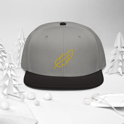 Feather Snapback Hat (Yellow)