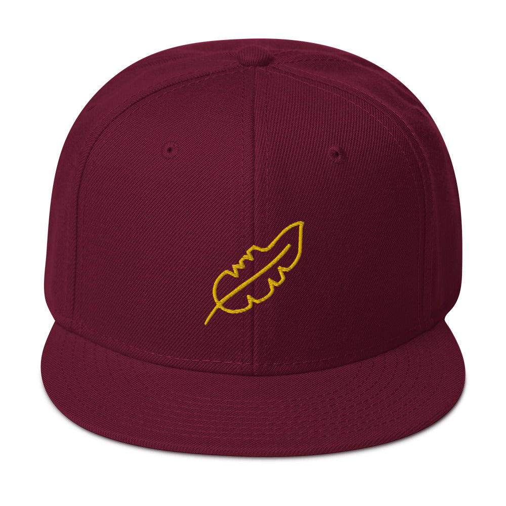 Feather Snapback Hat (Yellow)