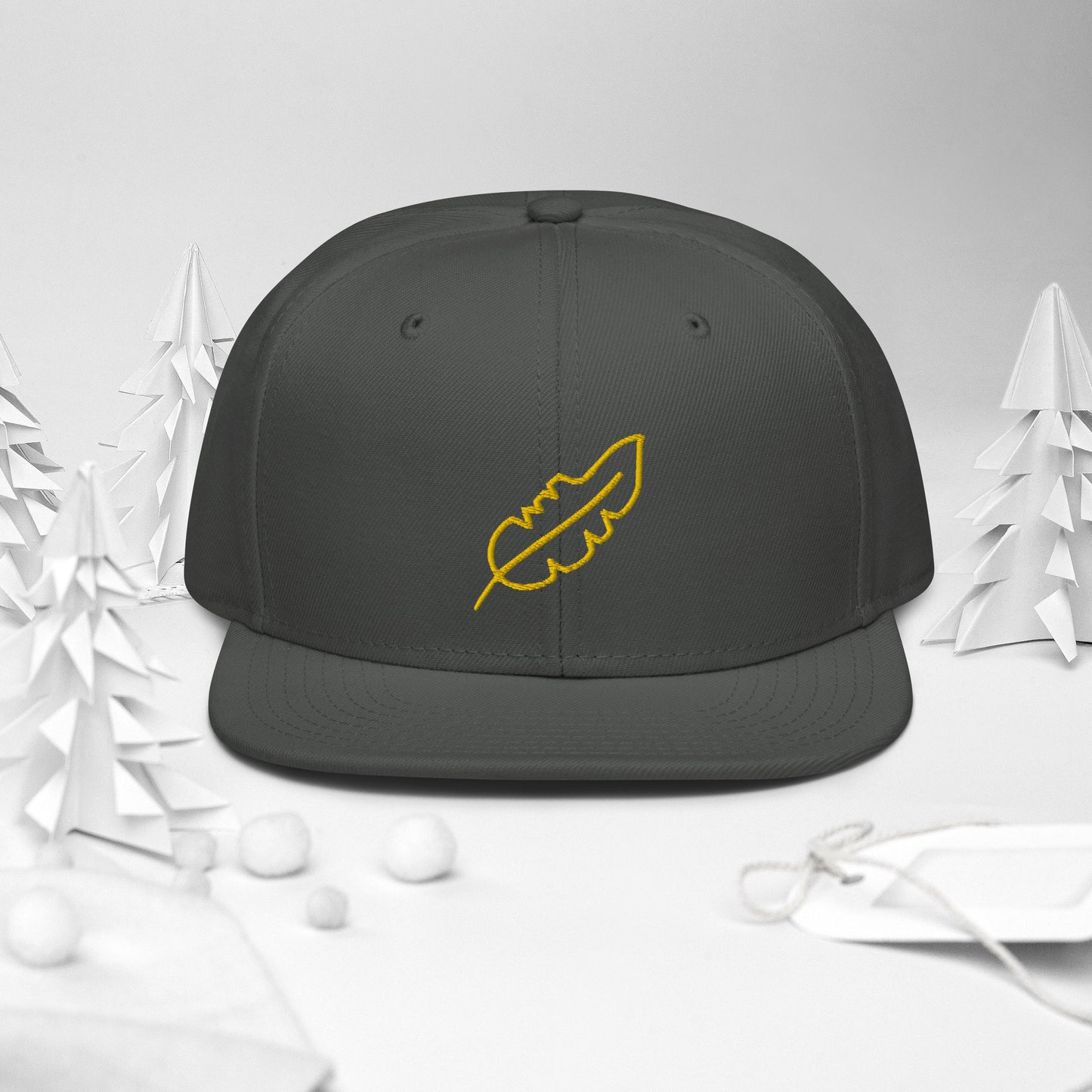 Feather Snapback Hat (Yellow)