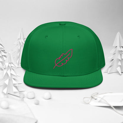 Feather Snapback Hat (Pink)