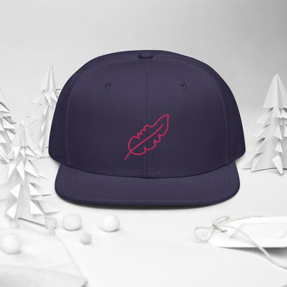 Feather Snapback Hat (Pink)
