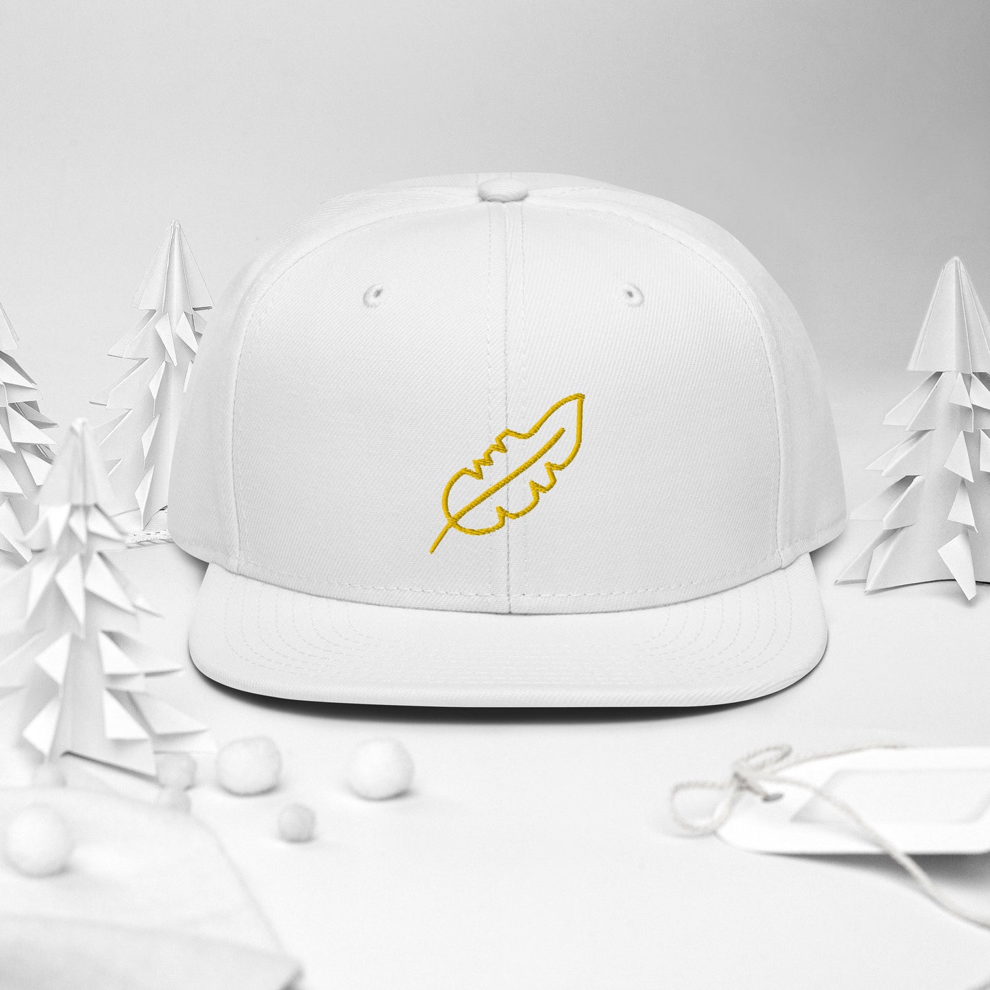 Feather Snapback Hat (Yellow)