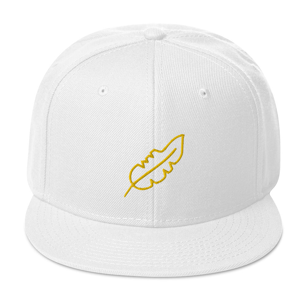 Feather Snapback Hat (Yellow)