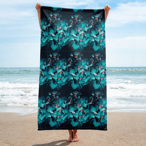Teal Floral Towel