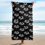 Poly Love Black  Beach Towel