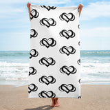 Poly Love White Beach Towel